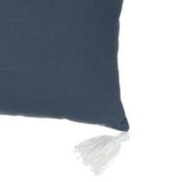 Seashell "Welcome to our Porch" Pillow Embroidered Decorative Blue - Picture 5 of 5